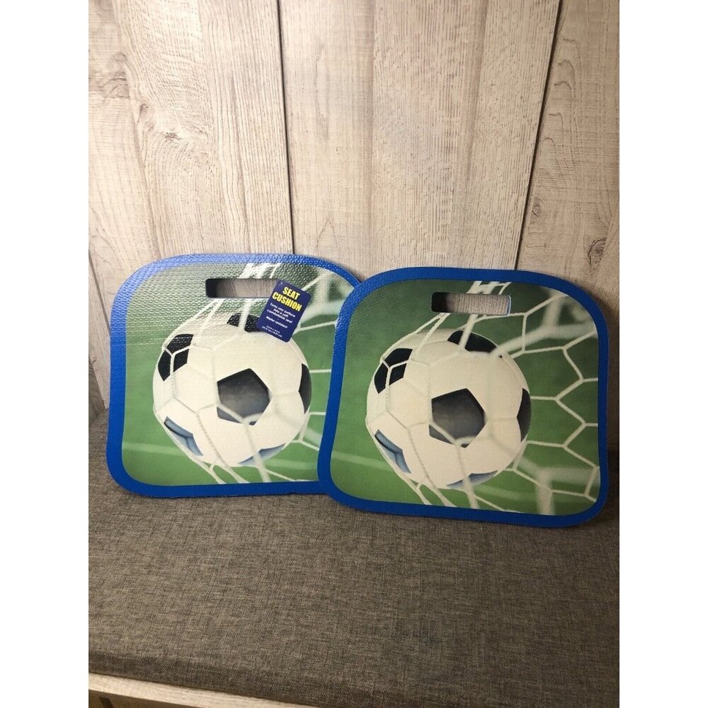Set of 2 Venture Soccer Ball Stadium Bleachers Water Resistant Seat Cushions